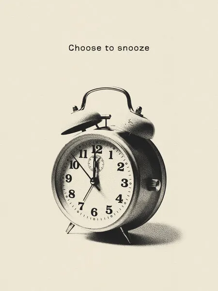 Choose to Snooze Clock, wall art by Andreas Magnusson