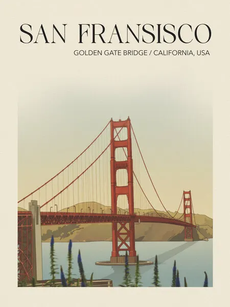 Golden Gate Bridge California, wall art by Andreas Magnusson