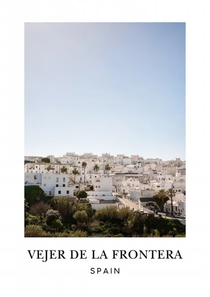 Vejer de la Frontera Spain Travel poster, wall art by Raisa Zwart