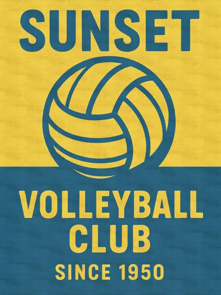 Sunset Volleyball Club, wall art by Andreas Magnusson