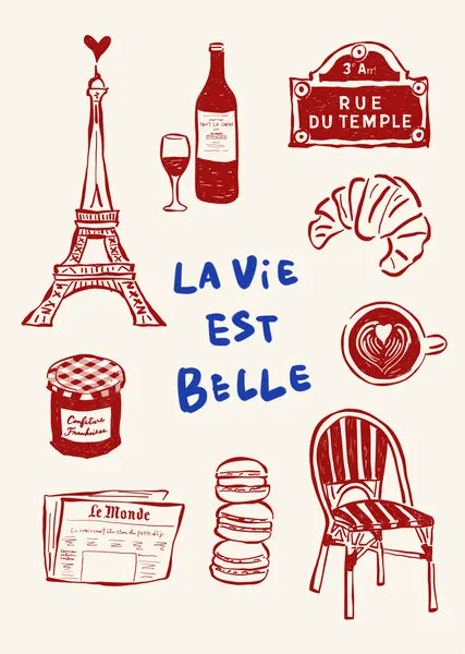 La Vie Est Belle Paris, wall art by Rio Soléy