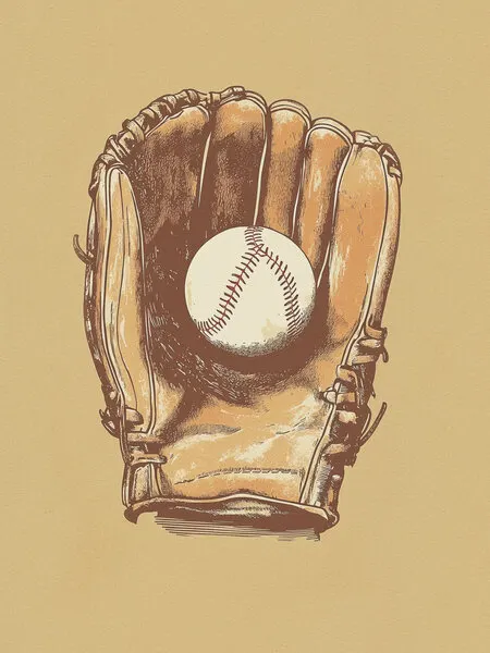 Vintage Baseball Glove Ball, wall art by Andreas Magnusson