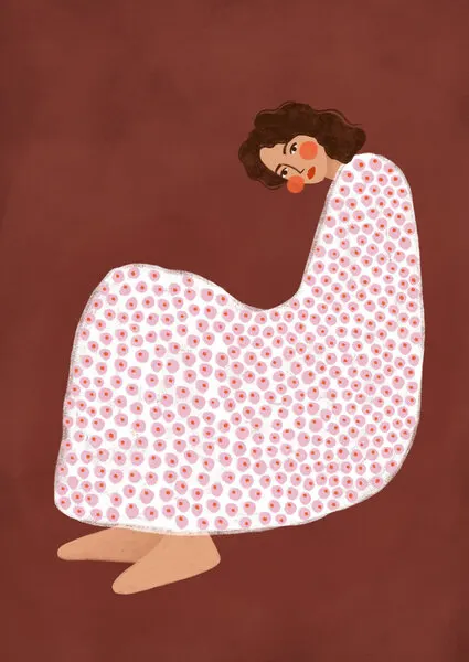 Cozy Dotted Woman, wall art by Bea Müller