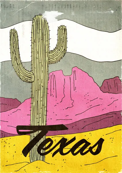 Retro Texas Desert, wall art by Nicholas
