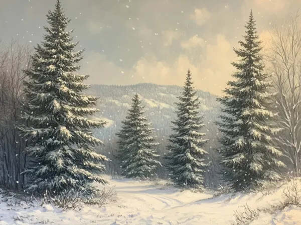 Snowy Forest Path, wall art by Jolly and Dash