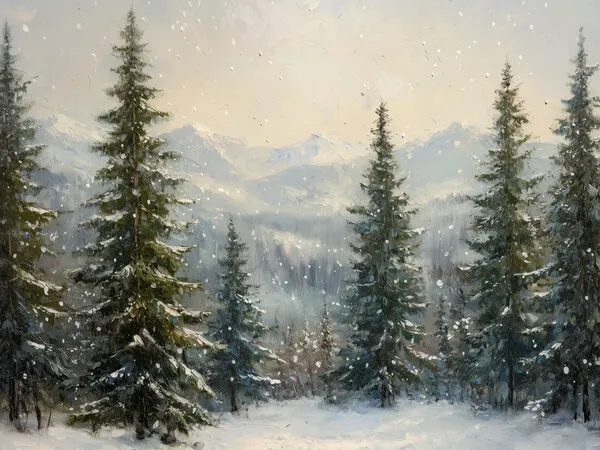 Winter Forest Peaks, wall art by Jolly and Dash