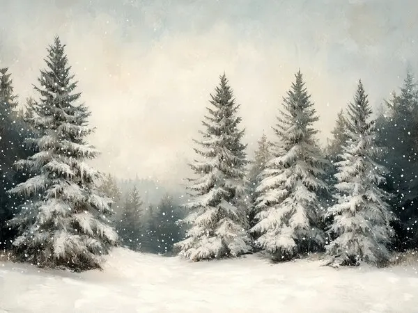 Winter Wonderland Pines, wall art by Jolly and Dash