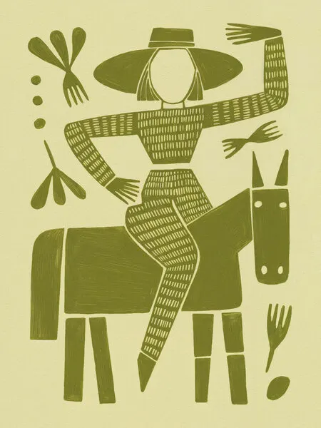 Folk Art Horse Rider, wall art by Andreas Magnusson