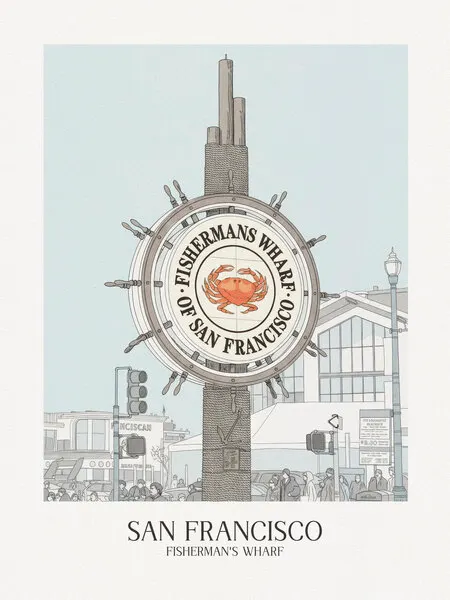 Fisherman's Wharf San Francisco, wall art by Andreas Magnusson