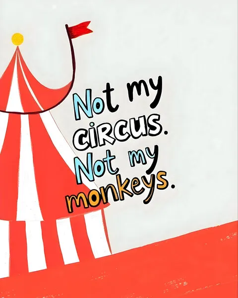 Whimsical Circus Life Quote, wall art by Uma Gokhale