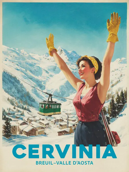 Happy Alpine Skier, wall art by Andreas Magnusson
