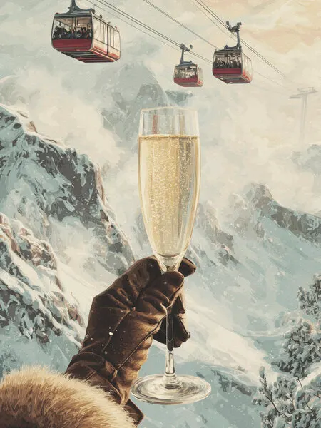 Champagne Mountain Celebration, wall art by Andreas Magnusson