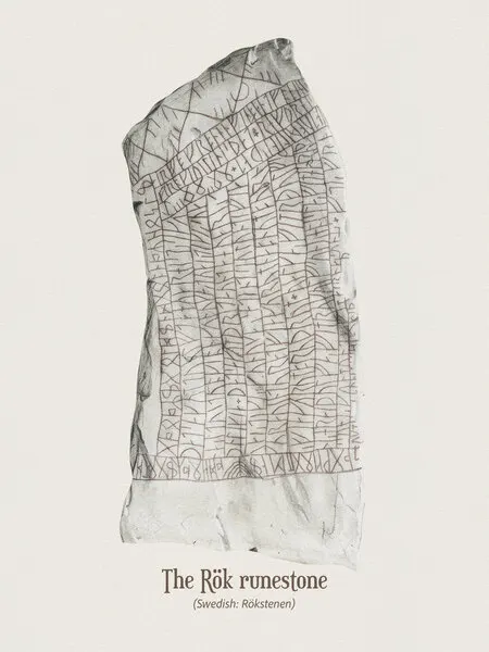 The Rök Runestone, wall art by Andreas Magnusson