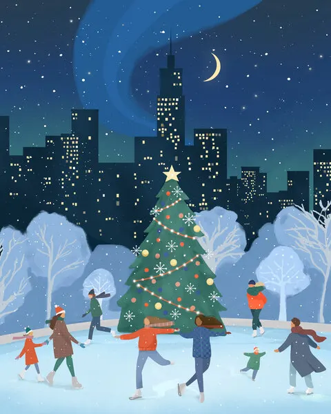 Xmas in NYC, wall art by Petra Lizde