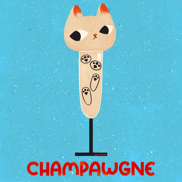 Champawgne, wall art by Carrie Cantwell