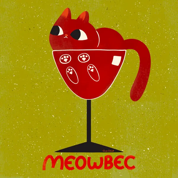 Meowbec, wall art by Carrie Cantwell