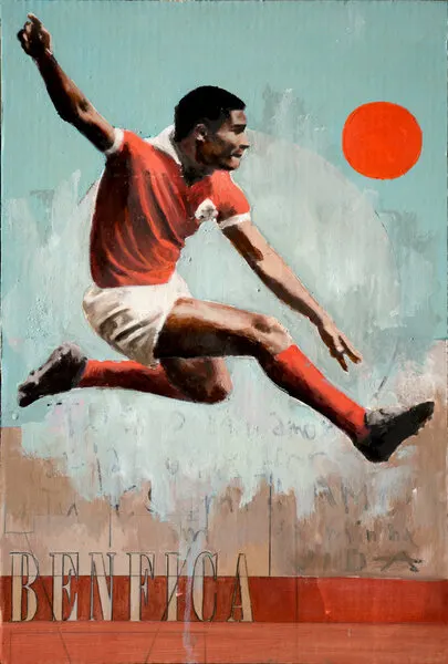 Leaping Soccer Player, wall art by David Diehl