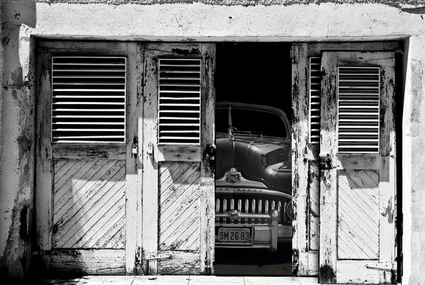 Hidden Vintage Car Garage, wall art by LARRY BUTTERWORTH