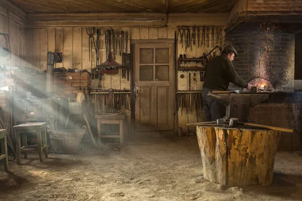 Traditional Blacksmith Workshop, wall art by Dan Mirica