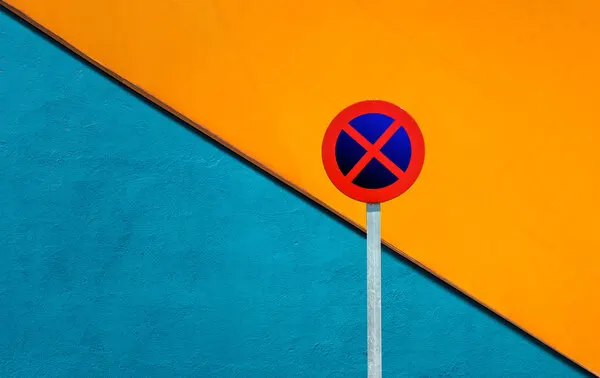 Geometric Orange Blue Sign, wall art by Alfonso Novillo