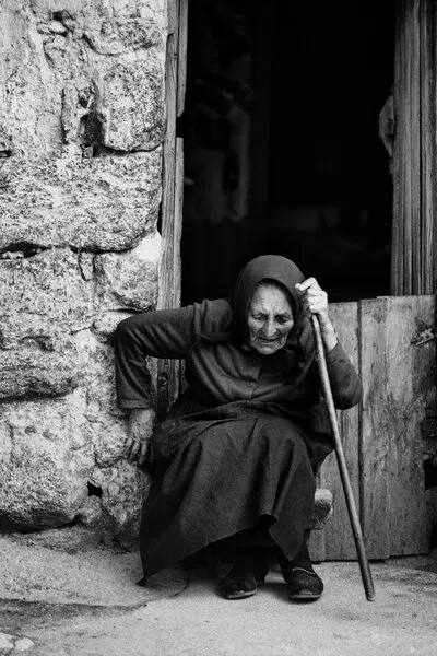 Rustic Woman With Cane, wall art by Eduardo Perez Sanchez