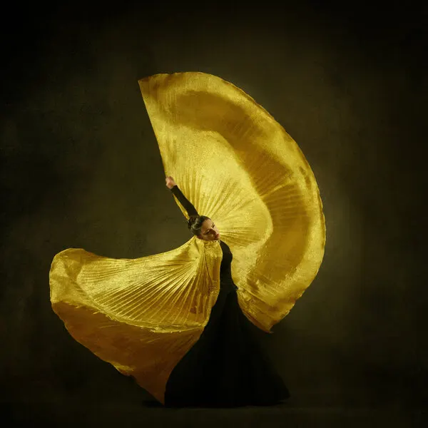 Graceful Golden Dance, wall art by Moein Hasheminasab