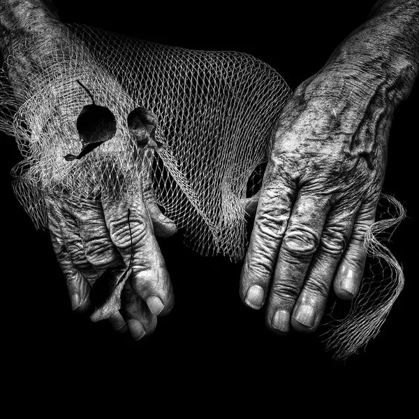 Weathered Hands Net, wall art by Ingrida Urbonavičienė