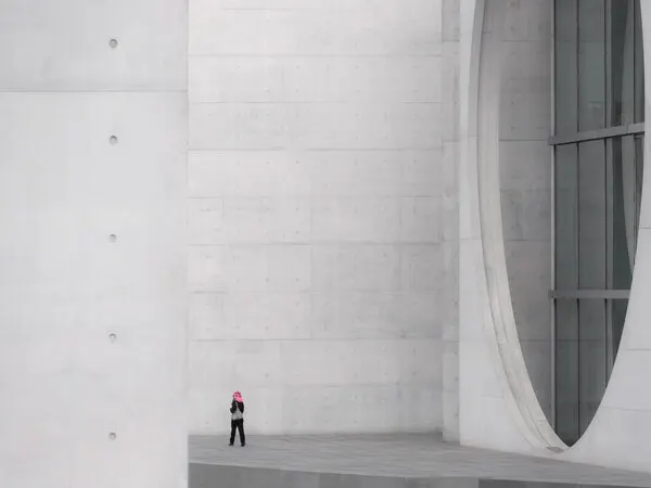 Pink Hat In Concrete Space, wall art by Klaus Lenzen