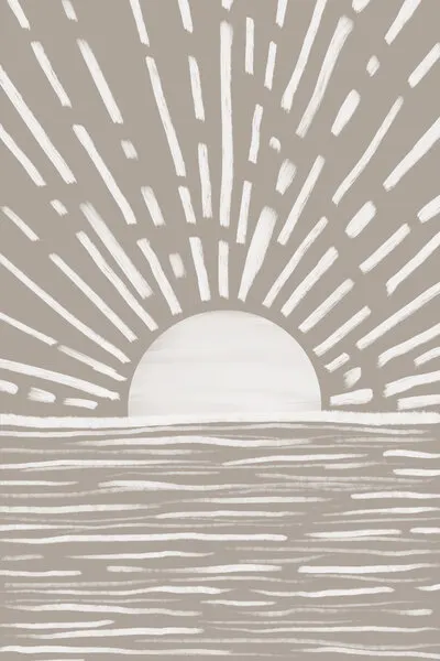 Minimalist Ocean Sunset, wall art by Melloi Art Prints