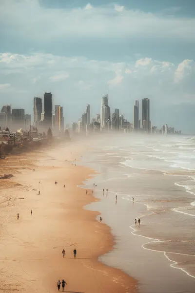 Misty Urban Coast, wall art by Ruochen Shen