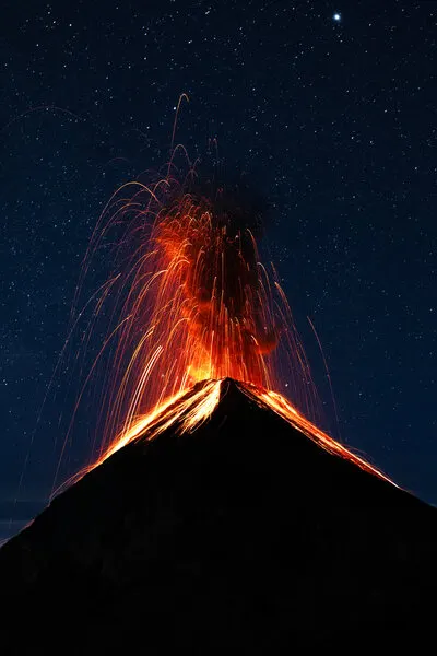 Fiery Volcano Eruption, wall art by Gustavo Costa