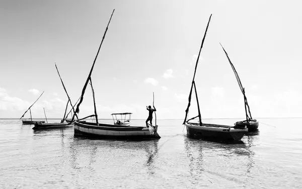 Tropical Boats At Dawn, wall art by José Manuel cruz