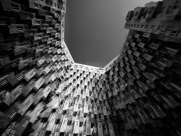 Towering City Geometry, wall art by YoungIl Kim