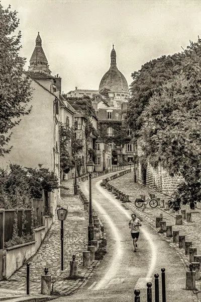 Morning Run Montmartre Paris, wall art by Patrick Compagnucci