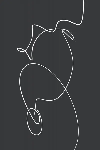 White Squiggle On A Dark Background, wall art by uplusmestudio