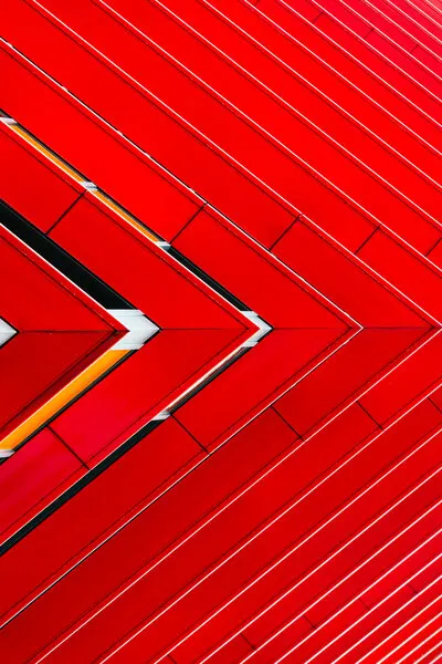 Bold Red Chevrons, wall art by Hervé Loire