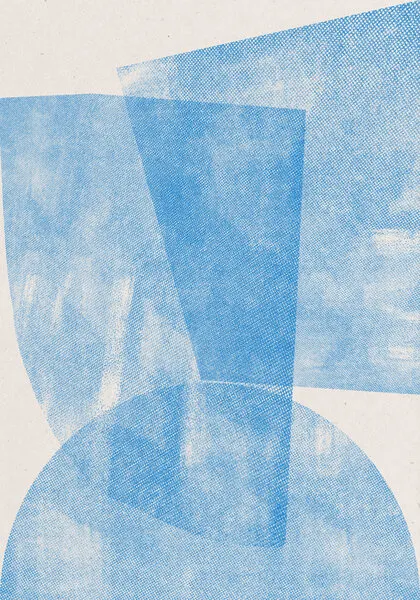 Blue Geometric Waves, wall art by THE MIUUS STUDIO
