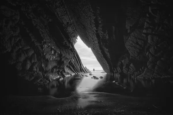Coastal Cave Silhouette, wall art by Alexander Jikharev