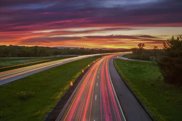 Sunset Highway Trails, wall art by Wei Liu