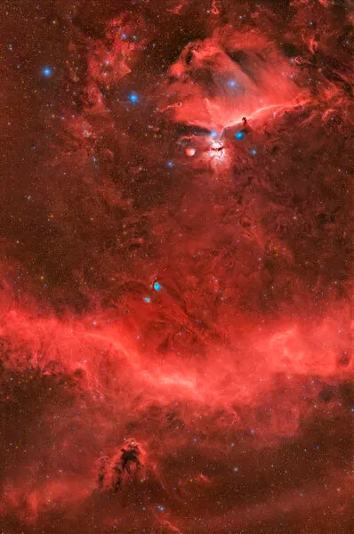 Glowing Red Nebula, wall art by Rosa María Rodríguez