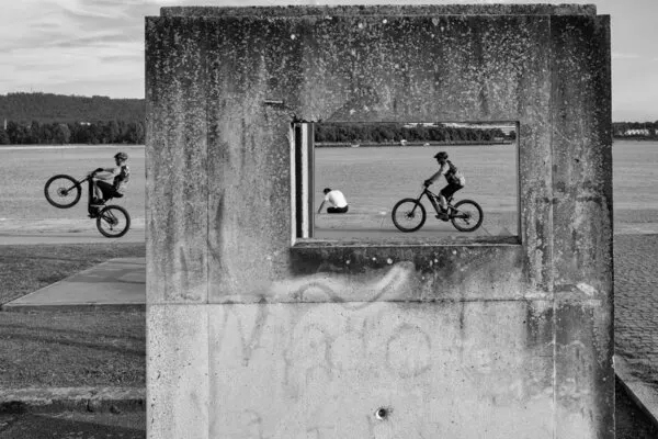 Concrete Frame Cycling, wall art by Carlos Costa