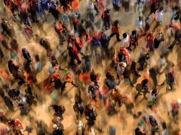 City Crowd Motion, wall art by Klaus Lenzen