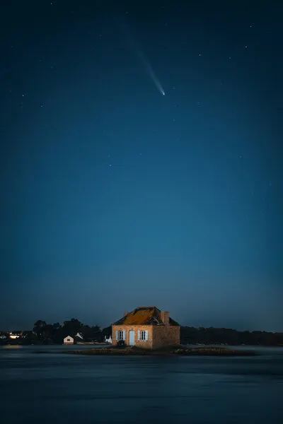Comet Over Island House, wall art by Ofodo