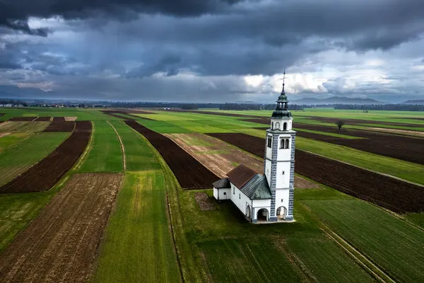 Dramatic Church Landscape, wall art by Joško Šimic