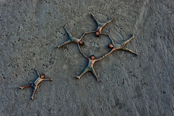 Kids Circle on Sand, wall art by Abhraneel Chakraborty