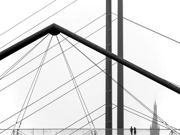 Modern City Bridge Lines, wall art by Klaus Lenzen