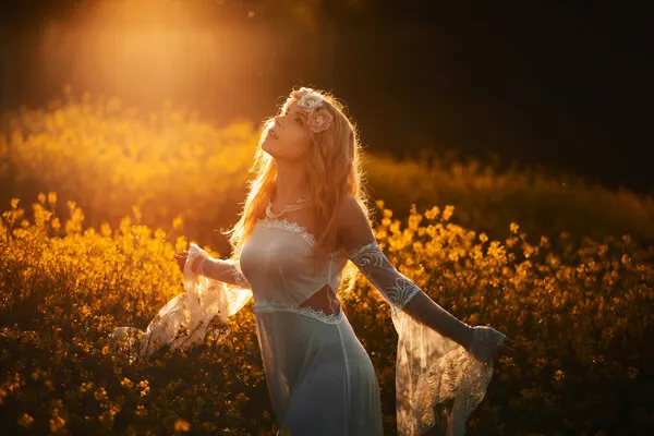 Woman In Golden Field, wall art by Cristian Sartori