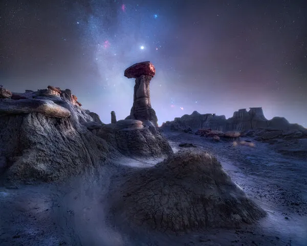 Starry Desert Hoodoo, wall art by Abhijit Patil