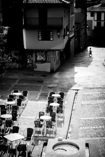 Quiet Old Town Cafe, wall art by Milena Seita