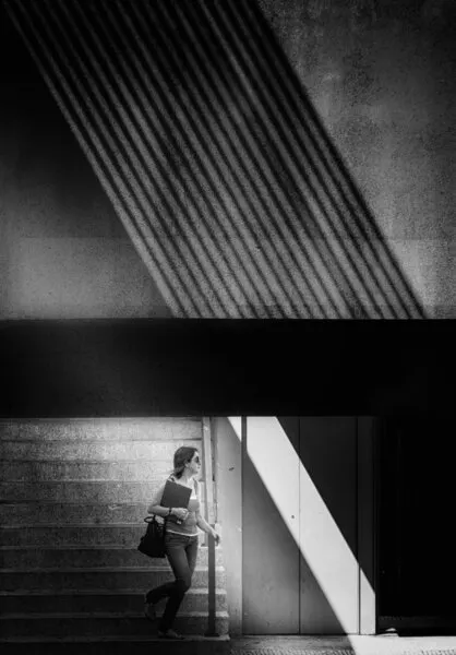 Woman in Light and Shadow, wall art by Laura Mexia